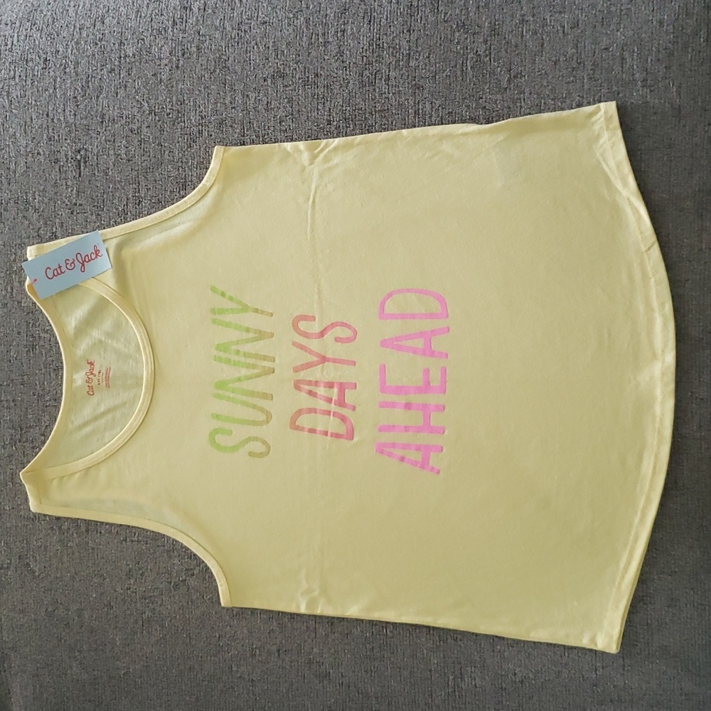 NWT Cat & Jack girl's yellow tank top XXL (18)